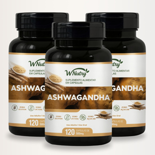 Ashwagandha 100% Puro - 120 capsulas 1500mg - Suporte ao Estresse e Vitalidade em Oferta na Shopee