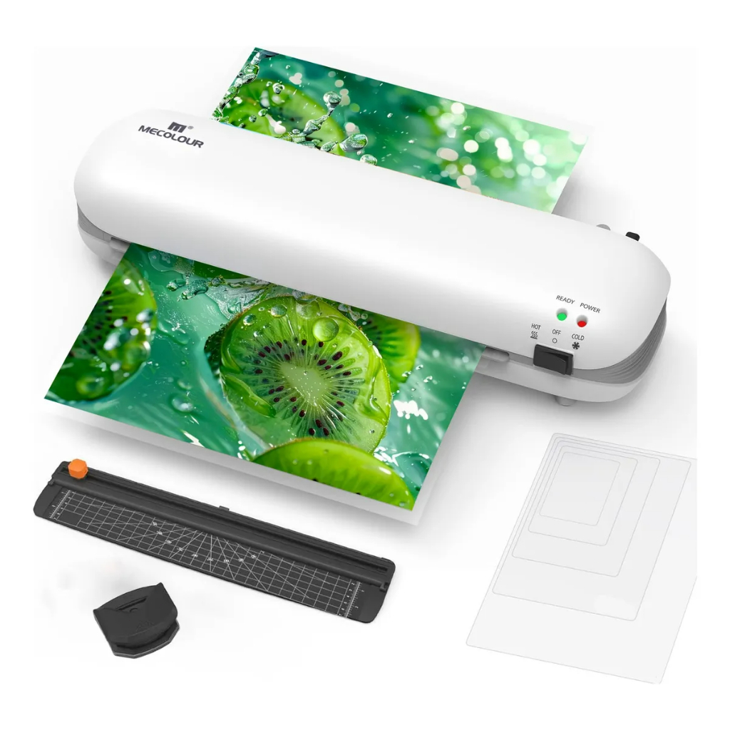 Plastificadora Laminadora A4 3x1 Quente/Fria , 9 Pcs De Plástico+ Cortador De Papel Mecolour em Oferta na Shopee