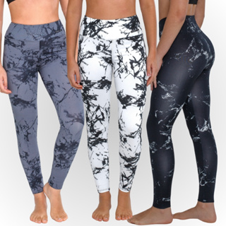 Calça Legging Tie Dye Marmorizada Feminina Cintura Alta Zero Transparência Estilosa Confortável em Oferta na Shopee