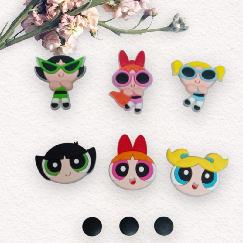 Kit 6 peças  Meninas Super Poderosas Bótons/Pins Personalizar Babuches Acessórios Diversos Adulto e Infantil