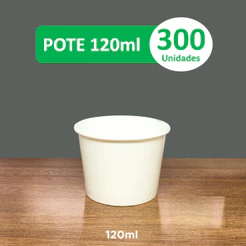 Pote Papel Biodegradável 120ml - Kit 300 unidades