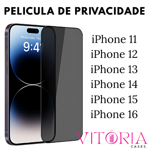 Película De Vidro Privacidade iPhone 11/12/13/14/15/16 Para iOs em Oferta na Shopee