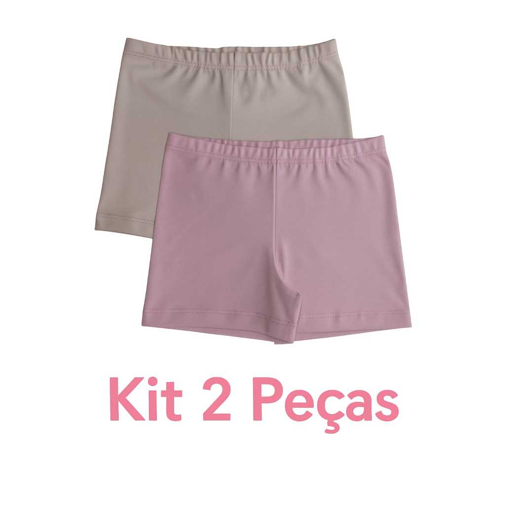 Kit Shorts Curto Cotton Infantil Menina – Ideal para Usar com Saias e Vestidos | 2 a 12 Anos