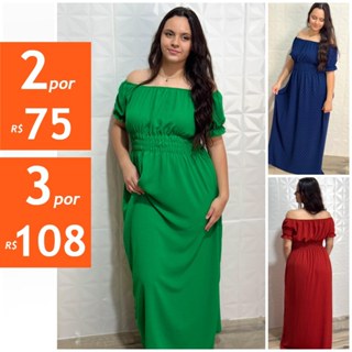 Vestido Longo Duna - Tamanho unico - Veste de 40 a 50. em Oferta na Shopee