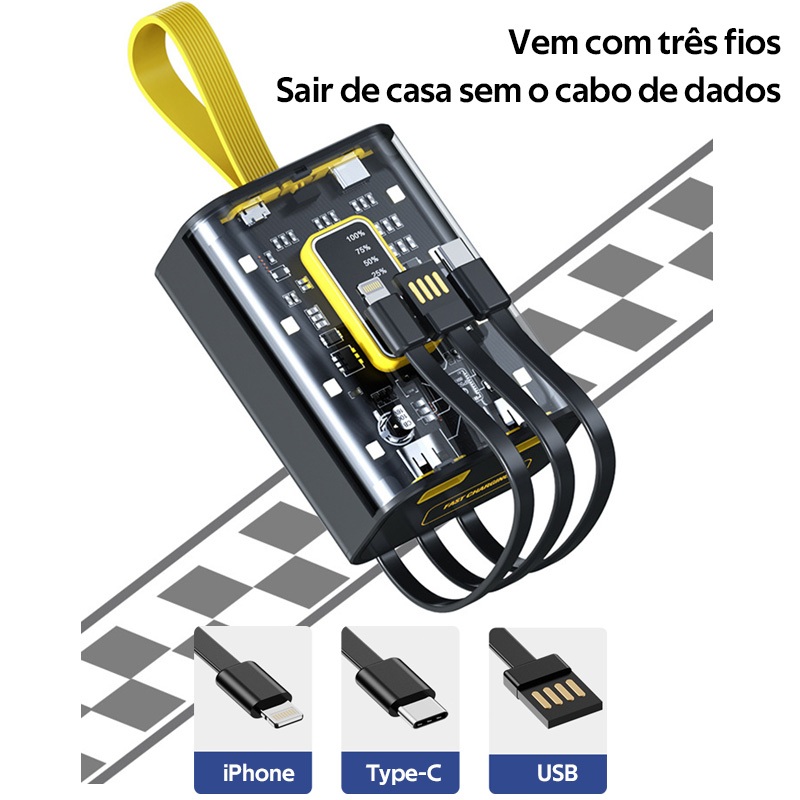 10000mAh carregador com cabo carregador rápido carregador A5