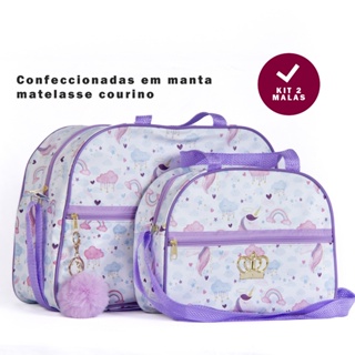 Conjunto C/ 2 Mala Maternidade Saída Hospital Reforçada Para Menino Ou Menina Estampa Unicornio Com POMPOM em Oferta na Shopee