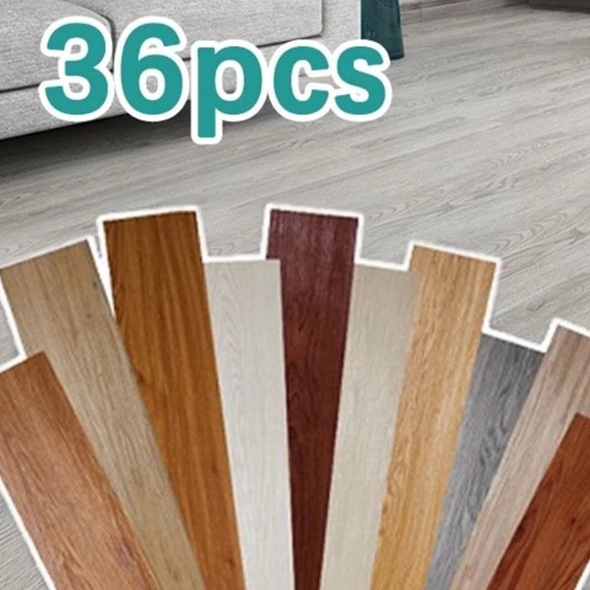 36 pc Piso Painel Revestimento Vinílico Adesivo Lavável Madeira 91,4x15,2cm