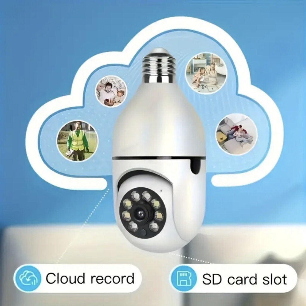 Câmera Lâmpada WiFi 360° Full HD - Visão Noturna Colorida, App Controle, Prova D'água G4