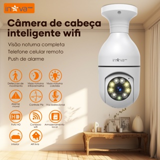 INOVA Câmera Segurança Tomada Wi-Fi 360° IP Infravermelho Sem Fio Visão Noturna Controle Remoto em Oferta na Shopee