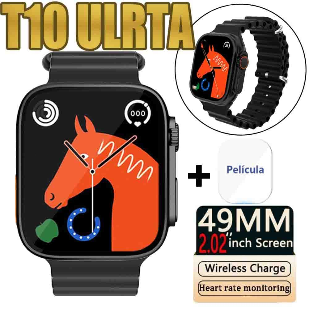 2026 Novo Smartwatch Watch T10 ULTRA 3 Série 10 Super Amoled Prova D'Água Lançamento 49mm