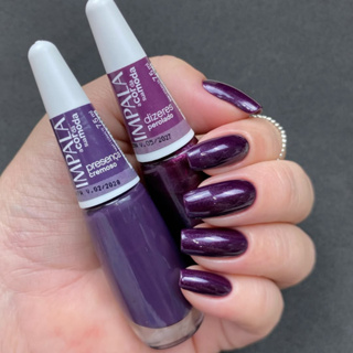 Kit 2 Esmaltes Impala Roxo Cremoso Presença e Perolado Dizeres Manicure Tendência Moda em Oferta na Shopee