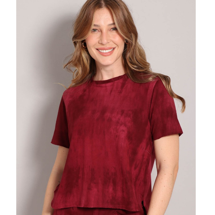 Camiseta de Algodão Feminina Tye Dye Linha Premium Fashion Tendência