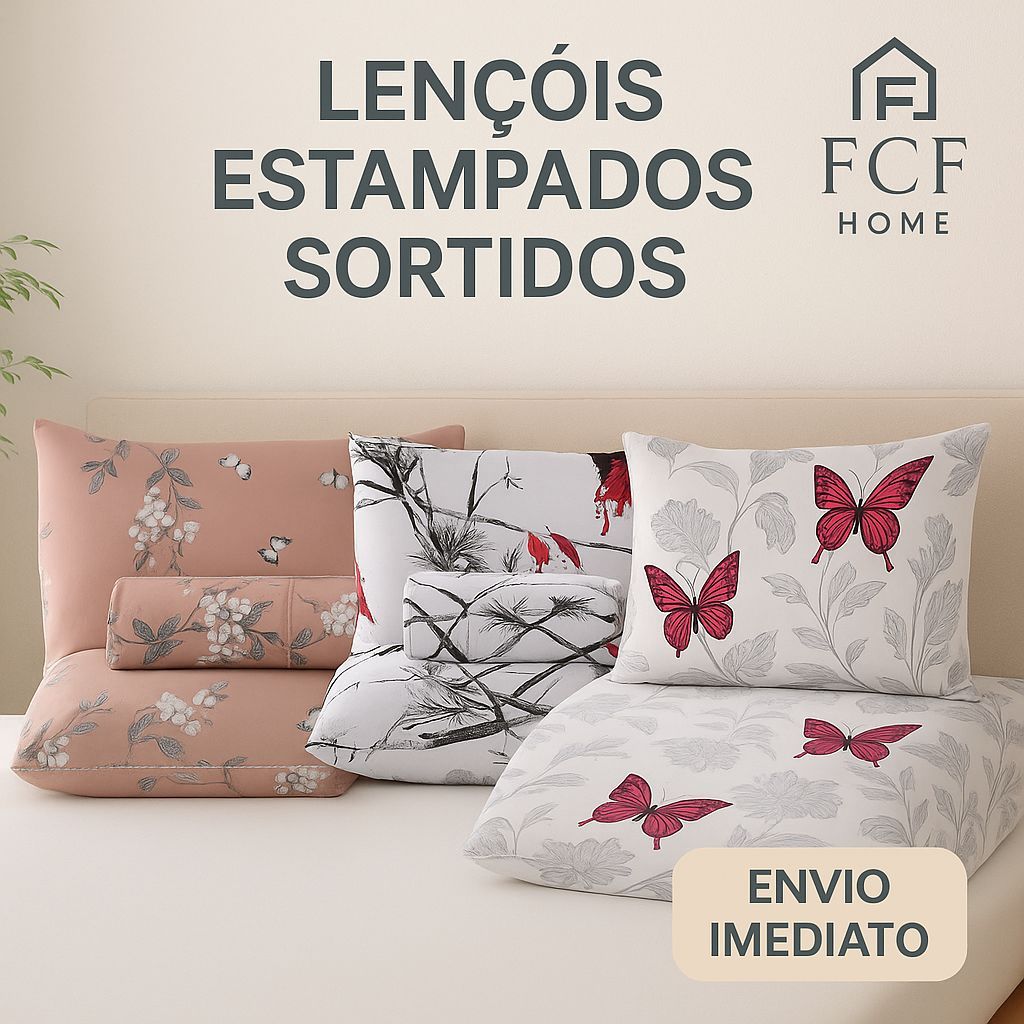 Kit Jogo De Lençol Micropercal 3 Peças Estampas Sortido 400 Fios Casal Queen King Solteiro