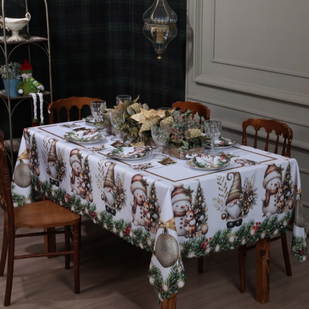 Toalha de Mesa 12 lugares Natalina 4,00x1,50 Decoração, Cozinha, Mesa posta, Enfeites de Natal