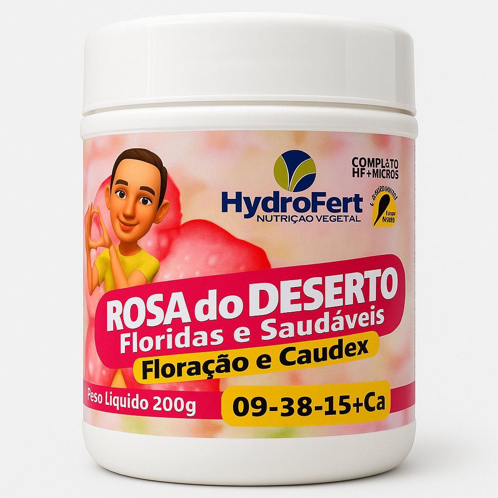 Fertilizante Rosa Do Deserto NPK 09-38-15 + Cãilcio Floração E Caudex -  Linha Leudo Jr