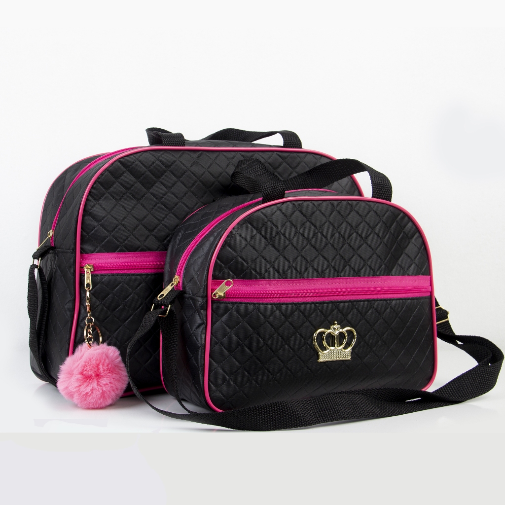 Kit Bolsa Maternidade Grande Menina ou Menino Acompanha 2 peças C/ POMPOM