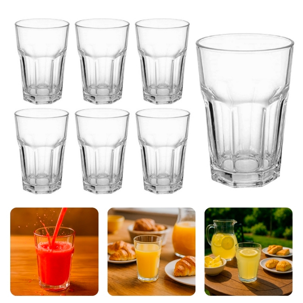 Jogo de Copos 6 Unidades 360ml Vidro Bristol Transparente - Bela Flor · foto 2