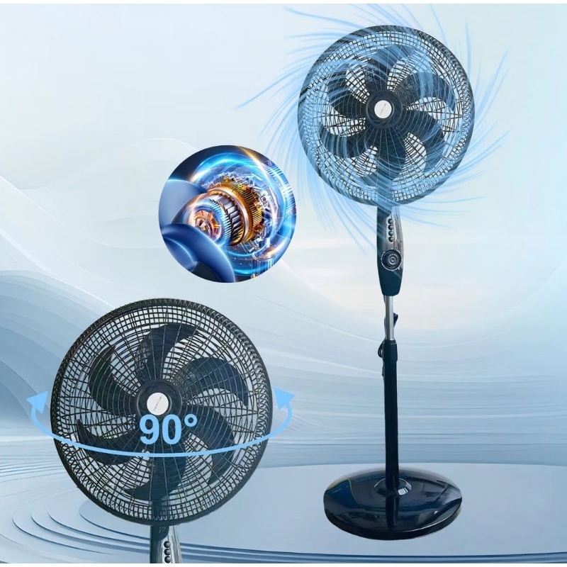 Ventilador De Coluna Silencioso Turbo 180w 6 Pás Com Ajuste De Altura E 3 Velocidades 44cm. Ideal Para Salas, Quartos
