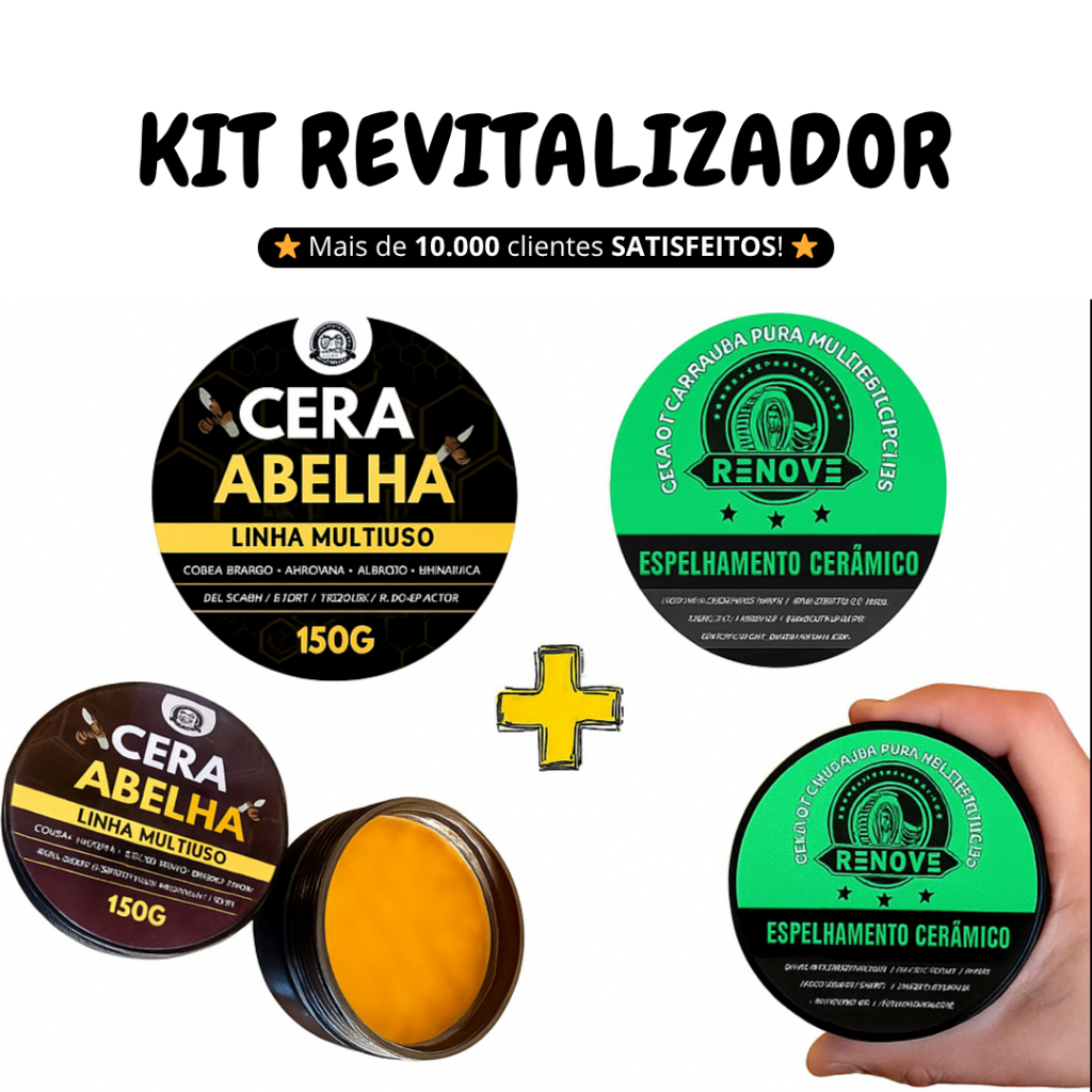 KIT Cera Automotiva Renove Pintura e Tira Riscos + Cera Restauradora de Painel Plasticos e Couro em Oferta na Shopee