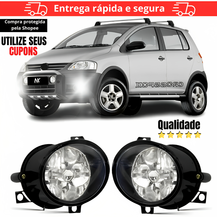 Par Farol Milha Volksawagen Crossfox 2005 2006 2007 2008 2009 2010 1ª Linha Farol Auxiliar em Oferta na Shopee