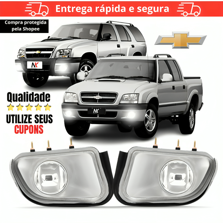 Par/Un Farol Milha GM S10 Blazer 2001 2002 2003 2004 2005 2006 2007 2008 2009 2010 2011 1° Linha em Oferta na Shopee