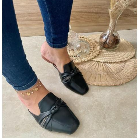 Mule Feminino Muller Detalhe Brilhante Sapato Sapatilha Feminina