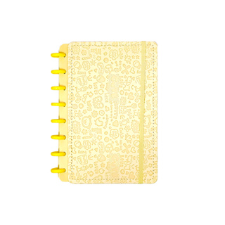 Caderno A5 de Discos Inteligentes - Capa Dura em Alto Relevo Personalizado com Desenhos Fofos - Amarelo em Oferta na Shopee