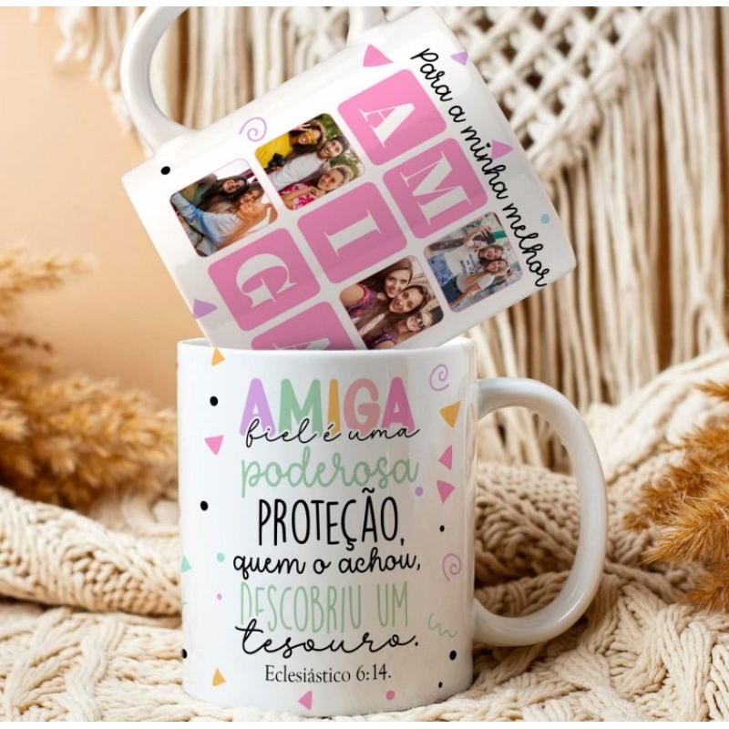 Caneca com foto Amizade - Caneca para amiga - Caneca para amigo - Caneca com foto personalizada