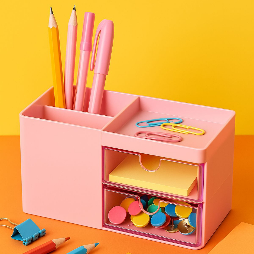 Organizador Porta Maquiagem Treco Organizador de Escritório Com Gaveta Escritório Quarto Cozinha em Oferta na Shopee