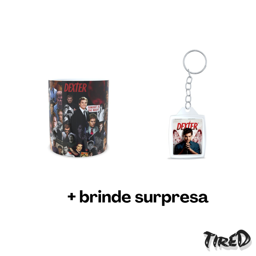 Kit Caneca Dexter + Chaveiro de brinde - Séries - Dexter com Fotos - Dexter Morgan