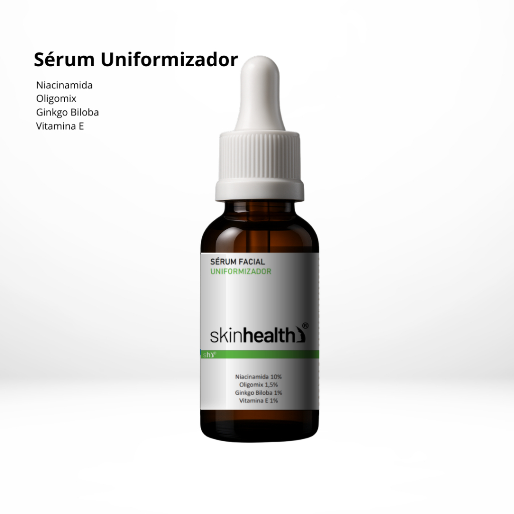 Sérum Facial Uniformizador 30ml 4 Em 1 - Niacinamida 10% + Oligomix 1,5% + Gingkgo Biloba 1% + Vitamina E 1%