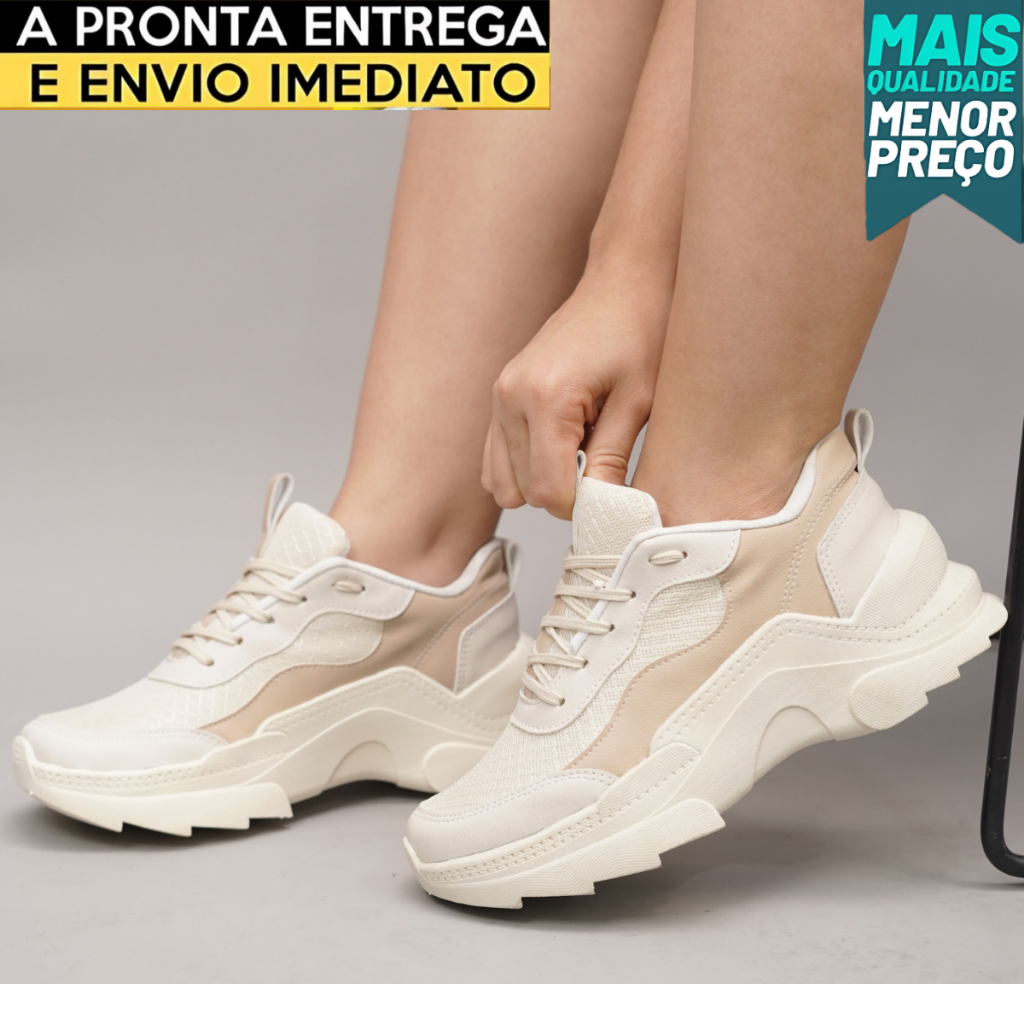 Tênis Tratorado Feminino Sneaker Plataforma, Qualidade e Conforto em Oferta na Shopee