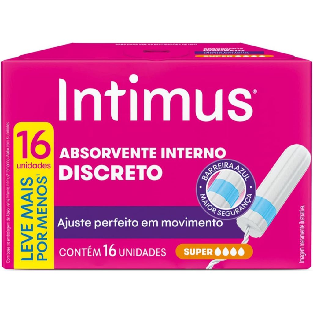 Absorvente Interno Intimus Super Fluxo Intenso 16 Unidades em Oferta na Shopee