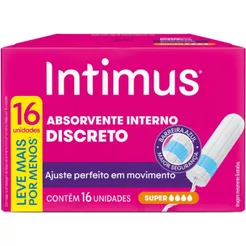 Absorvente Interno Intimus Super Fluxo Intenso 16 Unidades