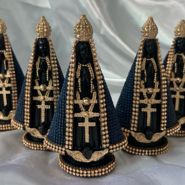 5 Imagens de Nossa Senhora Aparecida Azul Lembranças Casamento Batizado – 15cm