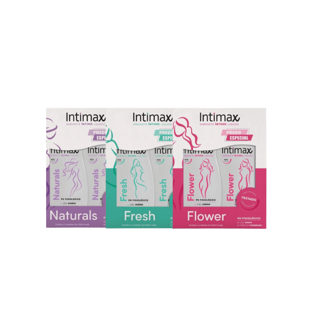Sabonete Íntimo Intimax(200ml) 2un - Naturals, Flower, Fresh