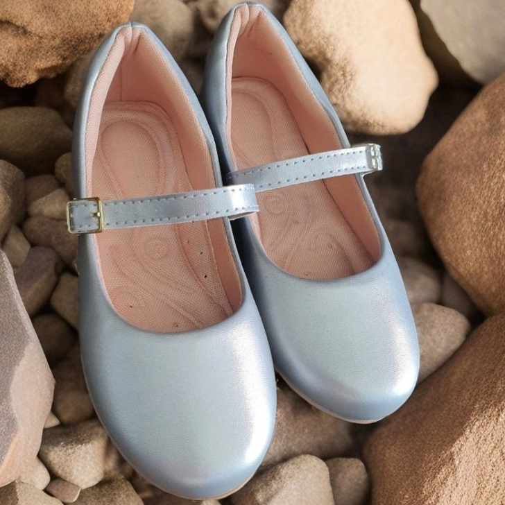 sapatilha boneca infantil juvenil rasteira verniz prata confot antiderrapante mary jane