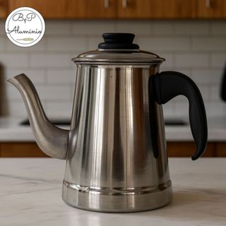 Bule médio alumínio café em Oferta na Shopee