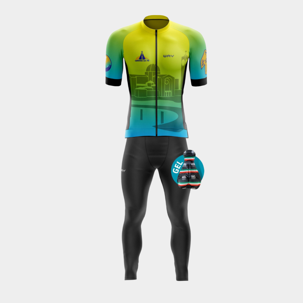 Roupa Ciclismo Masculino Kit Camisa Premium Calça Acolchoada Gel Bicicleta Speed Pedalar