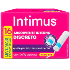 Absorvente Interno Intimus Médio Fluxo Moderado 16 Unidades