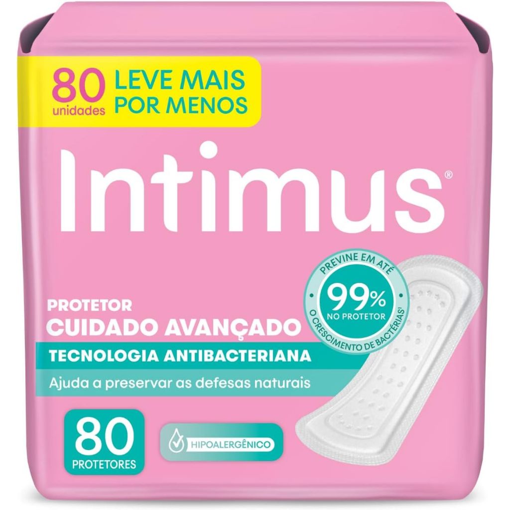 Protetor Diário Intimus Cuidado Avançado Sem Abas 80 Unidades em Oferta na Shopee