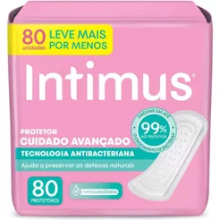 Protetor Diário Intimus Cuidado Avançado Sem Abas 80 Unidades