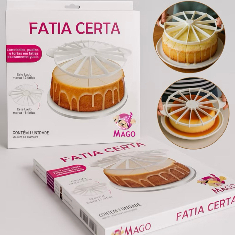 cortador fatia certa para bolos mago em Oferta na Shopee