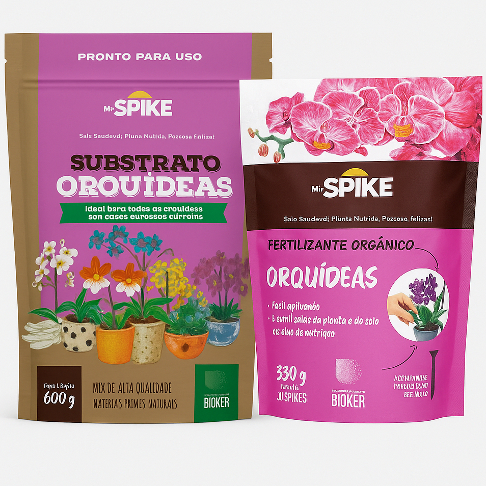 Kit Orquídea Perfeita Substrato Mais Fertilizante Mr.Spike