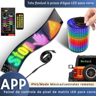 Painel Letreiro De LED Pequeno e Grande  Tela Flixível Resistente a Água Para Carros TEX