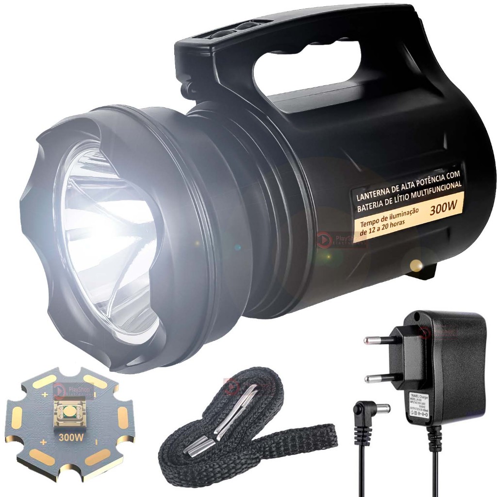 2000M, 300W, Holofote recarregável, Lanterna Tática Impermeável Farolete Sabre De Luz 2km Led Laser