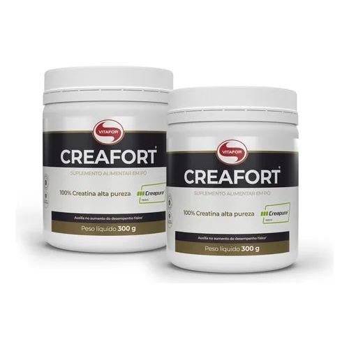 Kit 2x Creafort Creatina 300g Creapure Alta Pureza Vitafor S Sabor Sem sabor