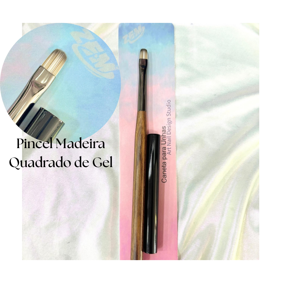 Pincel Lingua De Gato Para Unhas De Gel Cabo de Madeira Alongamento Tampa Preta HM-0796 em Oferta na Shopee
