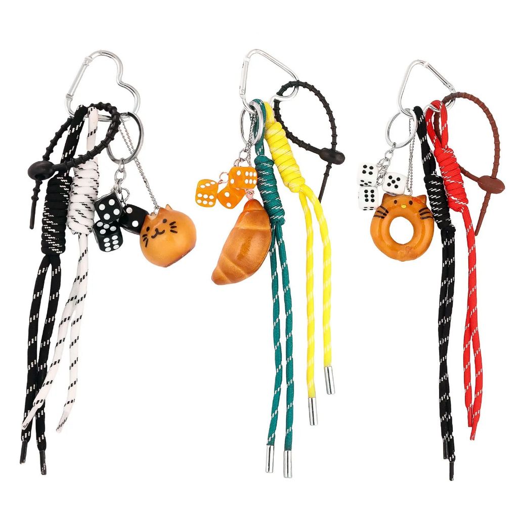 Bag Charm Chaveiro Fofo Pretzel Donut Croissant Miu Miu Pingente de Bolsa Feminina Coquette Dados