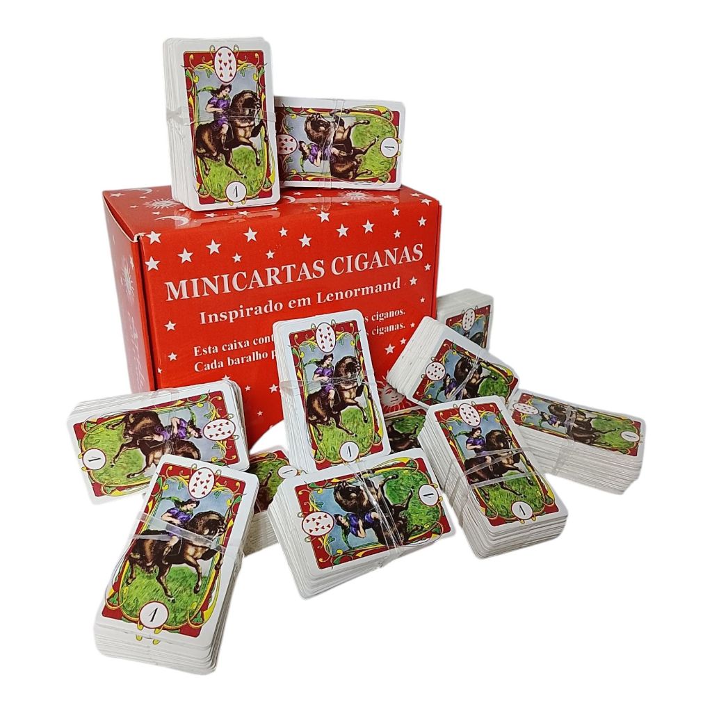 Mini Cartas Ciganas 6 baralhos - 216 mini cartas